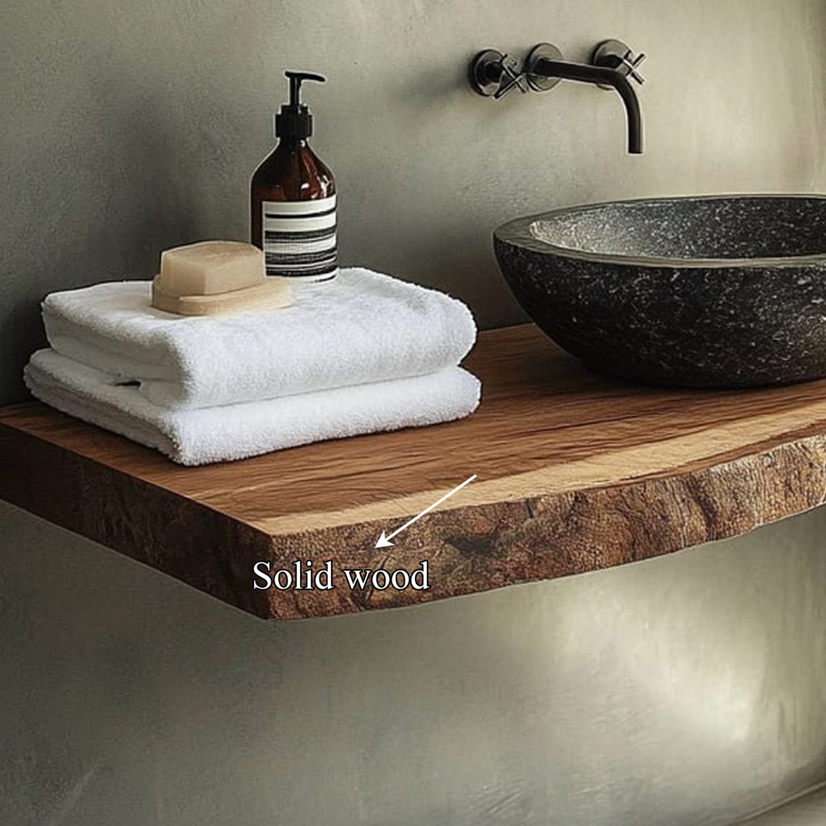 Rustic Compact Vanity Bathroom, solid wood, built to order