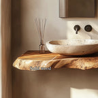 Rustic Bathroom Vanity Shelf Live Edge Bathroom Decor, solid wood, built to order