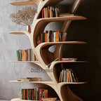 Midcentury Tree Bookshelf Bedroom Reading, solid wood, built to order