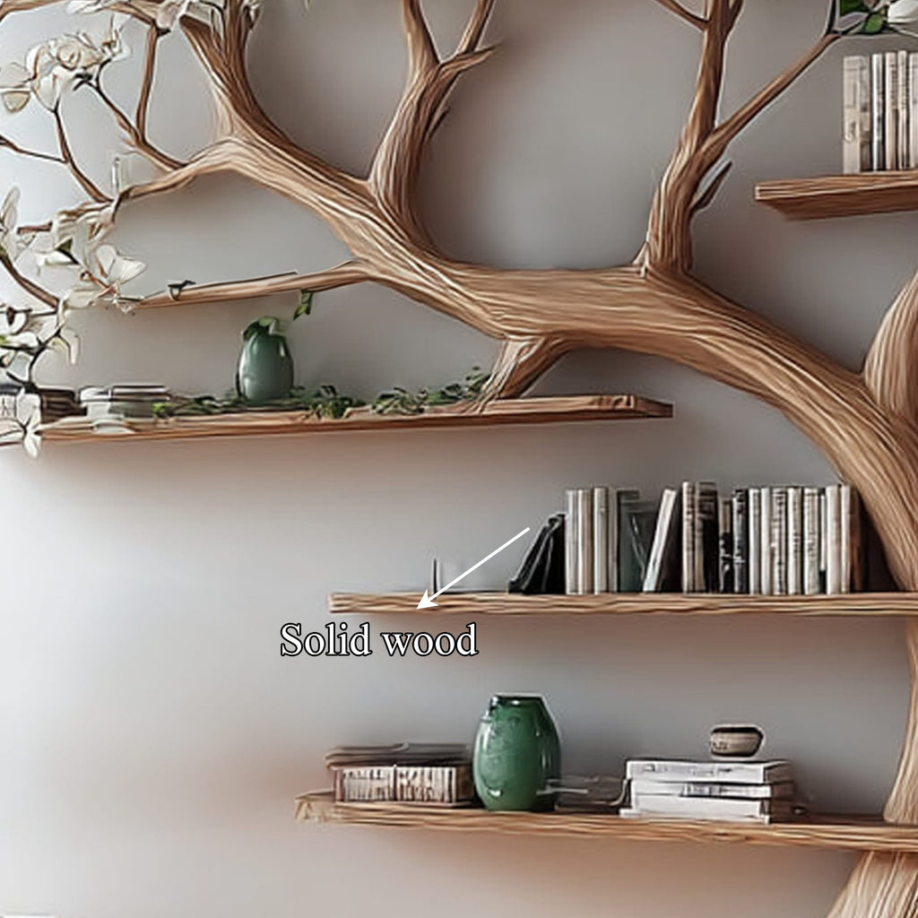 Mid Century Tree Bookshelf Study Room, solid wood, built to order