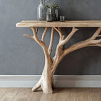 Floating Edge Console Table Handcraft, solid wood, built to order