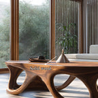 Mid Century Modern Coffee Table Living Room Accent, solid wood, built to order