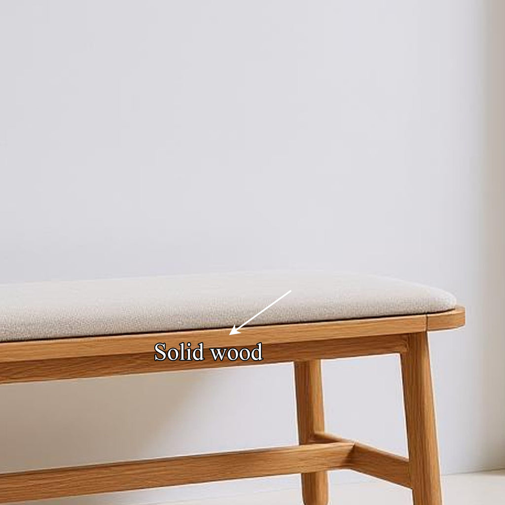 Mid Century Bench Bedroom Accent Furniture, solid wood, built to order