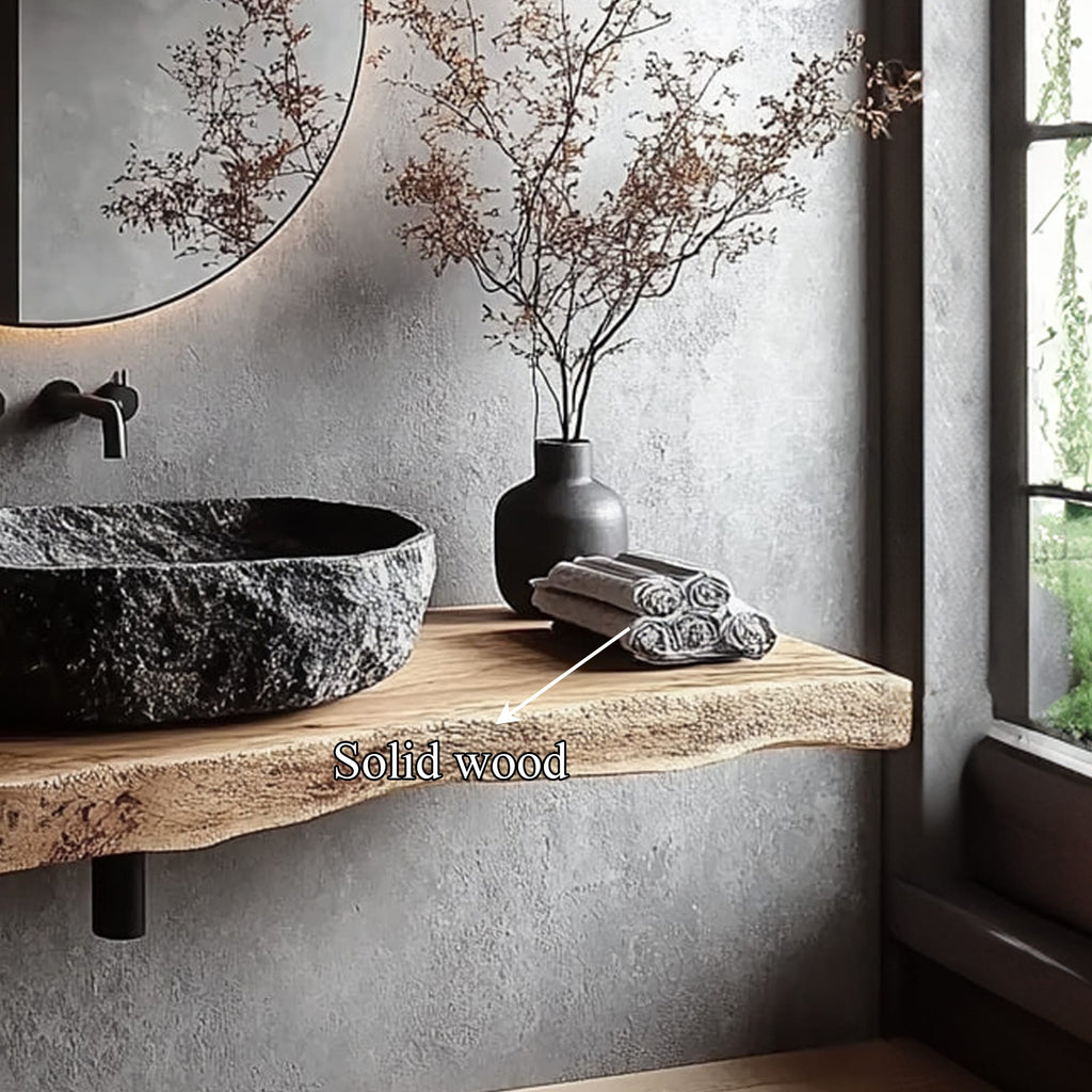 Mid Century Floating Vanity Bathroom Modern Washroom Entryway, solid wood, built to order