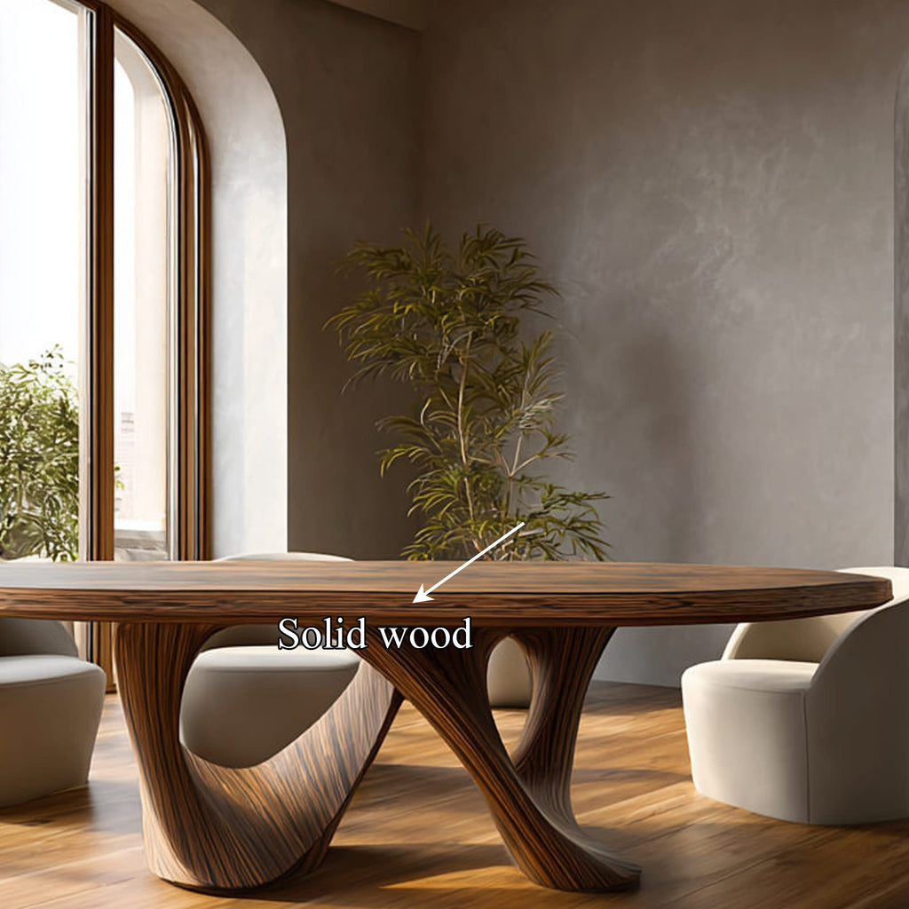 Mid Century Raw Edge Solid Dining Table Kitchen, solid wood, built to order