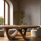 Mid Century Raw Edge Solid Dining Table Kitchen, solid wood, built to order
