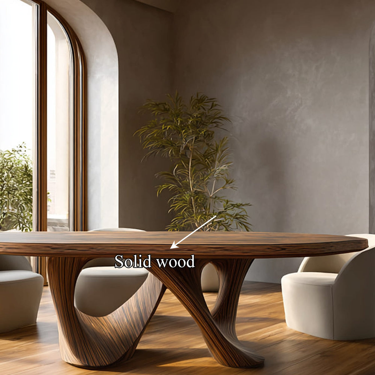 Mid Century Raw Edge Solid Dining Table Kitchen, solid wood, built to order