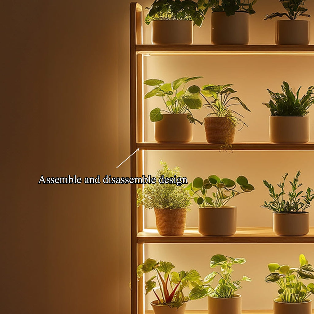 Mid Century Botanical Shelf Contemporary Indoor Garden, solid wood, built to order