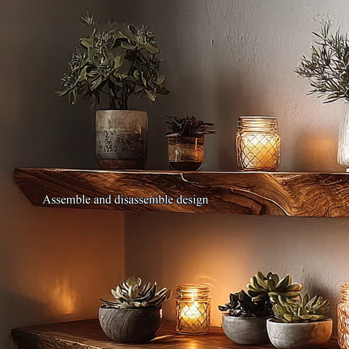 Floating Live Edge Display Bookshelf