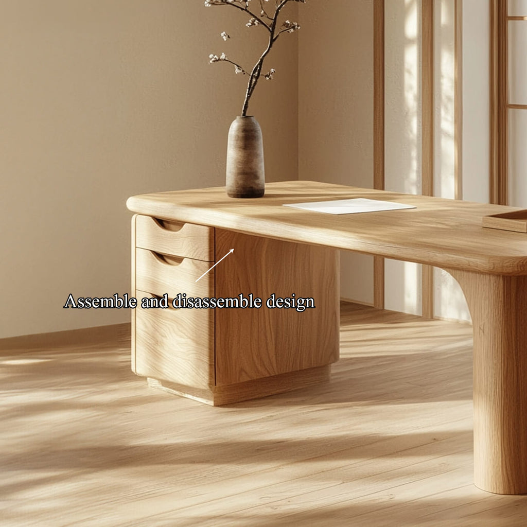 Japandi Organic Minimal Work Desk Home Office and Study Room, solid wood, built to order