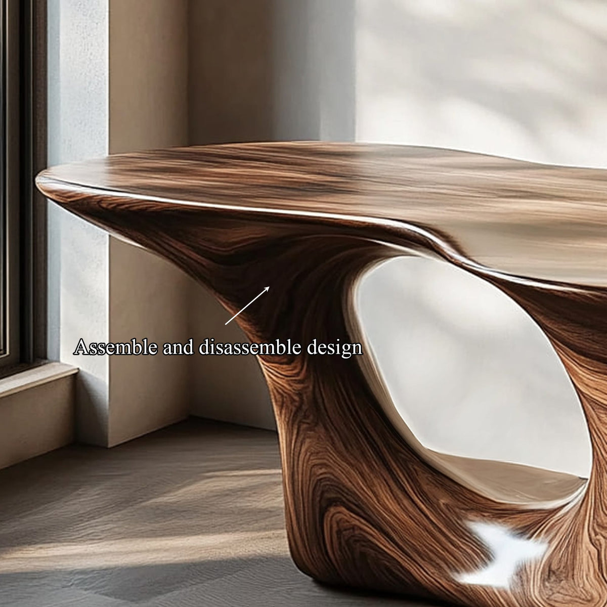 Curved Solid Console Table