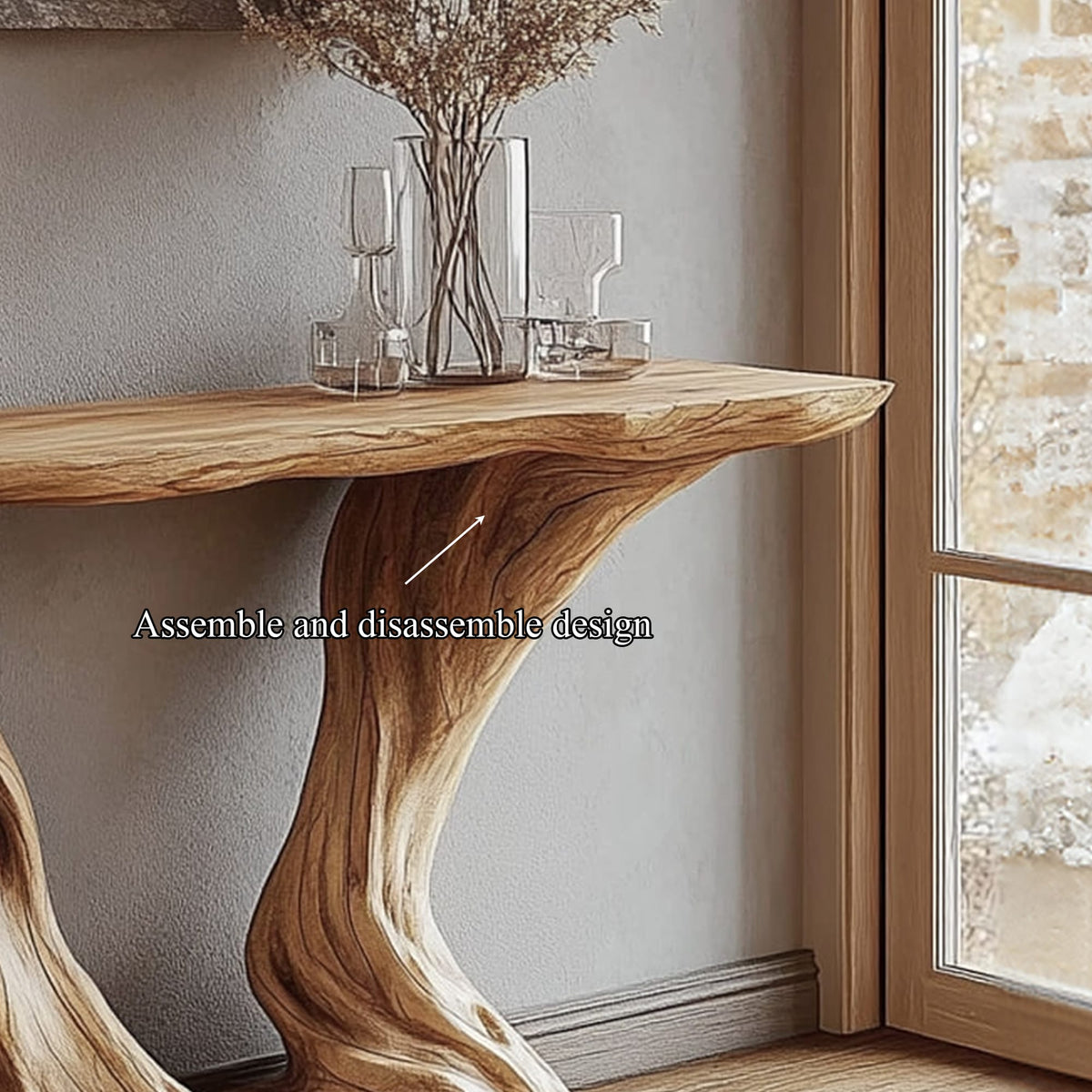 Mid Century Hourglass Console Table