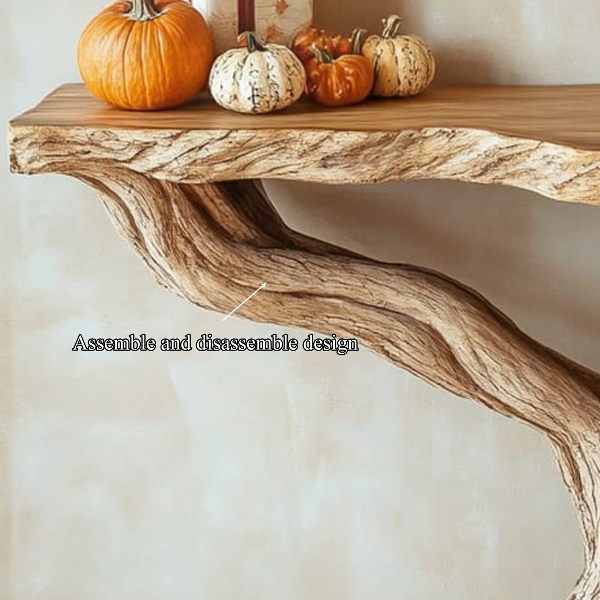 Solid Root Live Edge Console Table