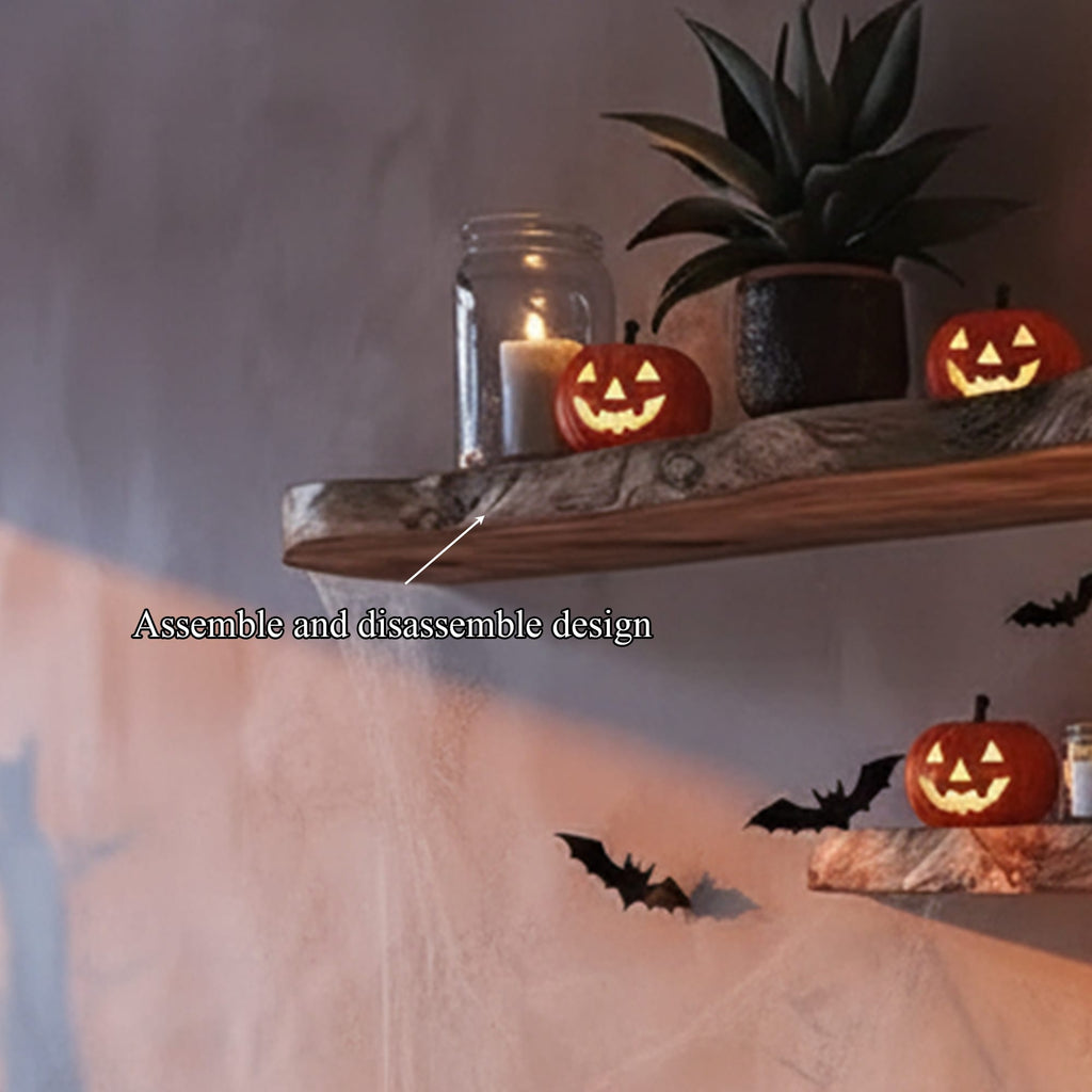 Tree Branch Mounted Floating Shelf
