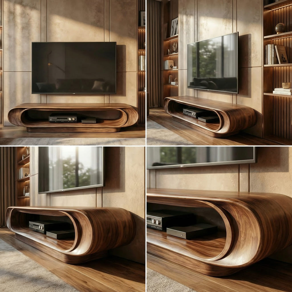 Organic Curved Entertainment TV Cabinet