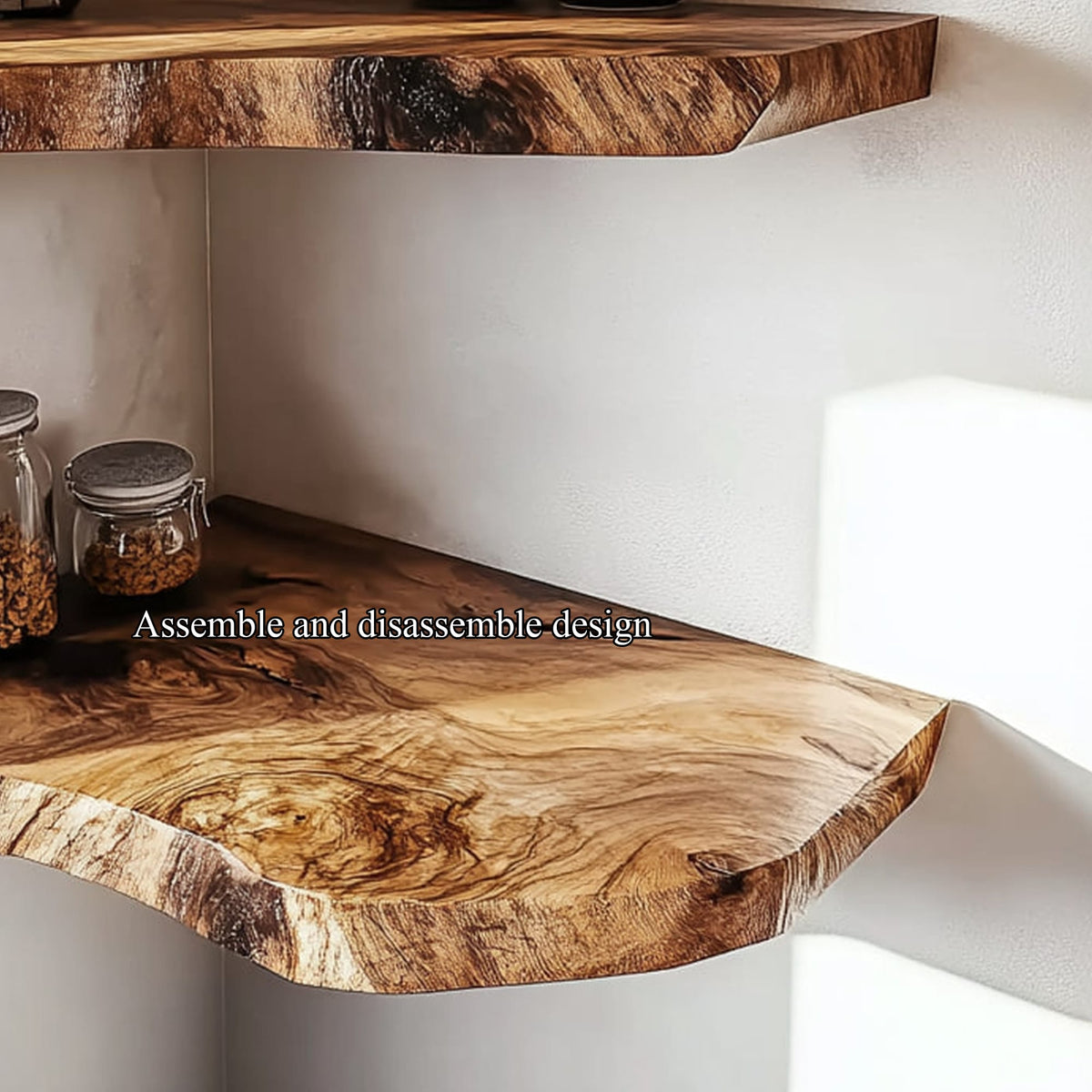 Live Edge Wall Storage Floating Shelf