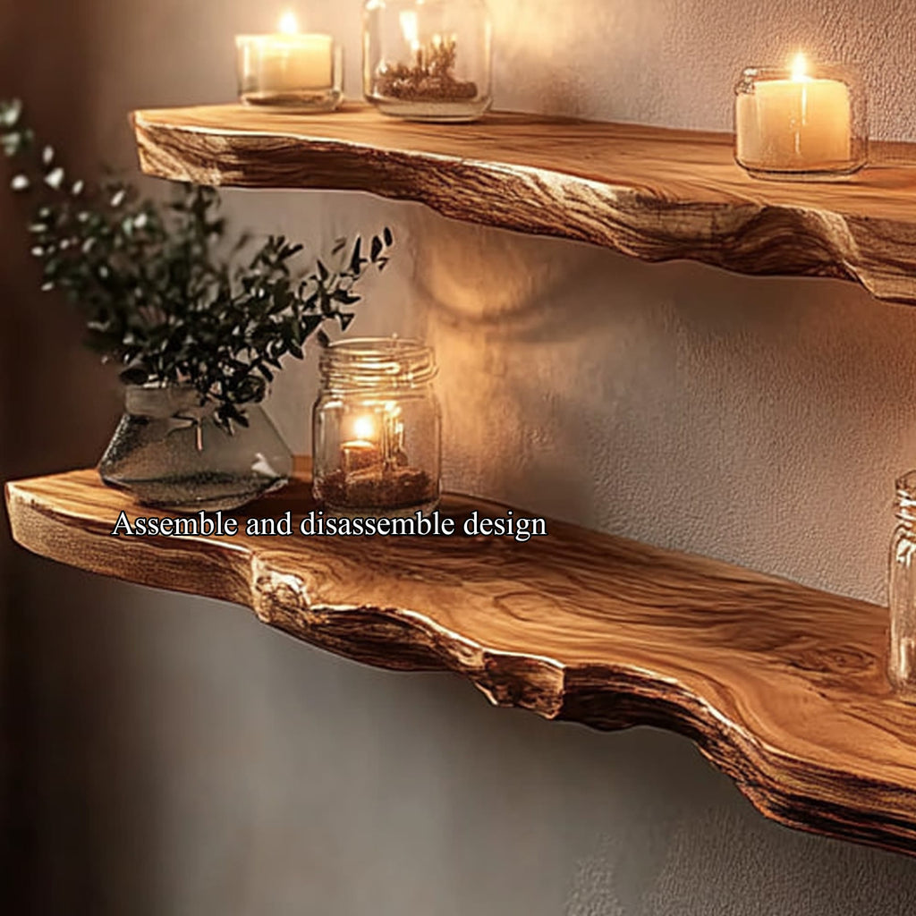 Live Edge Space-saving Floating Shelf