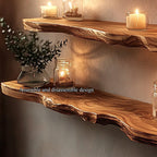 Live Edge Space-saving Floating Shelf