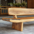 Handcrafted Organic Live Edge Bench, solid wood, built to order