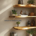 Live Edge Floating Decorative Wall Shelf