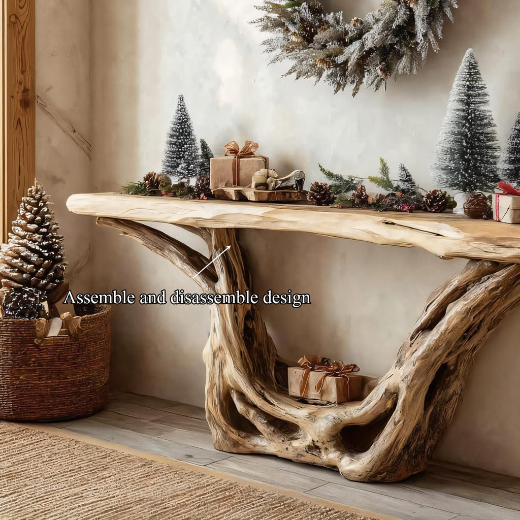 Rustic Console Table Festive Living Room Decor, solid wood, built to order