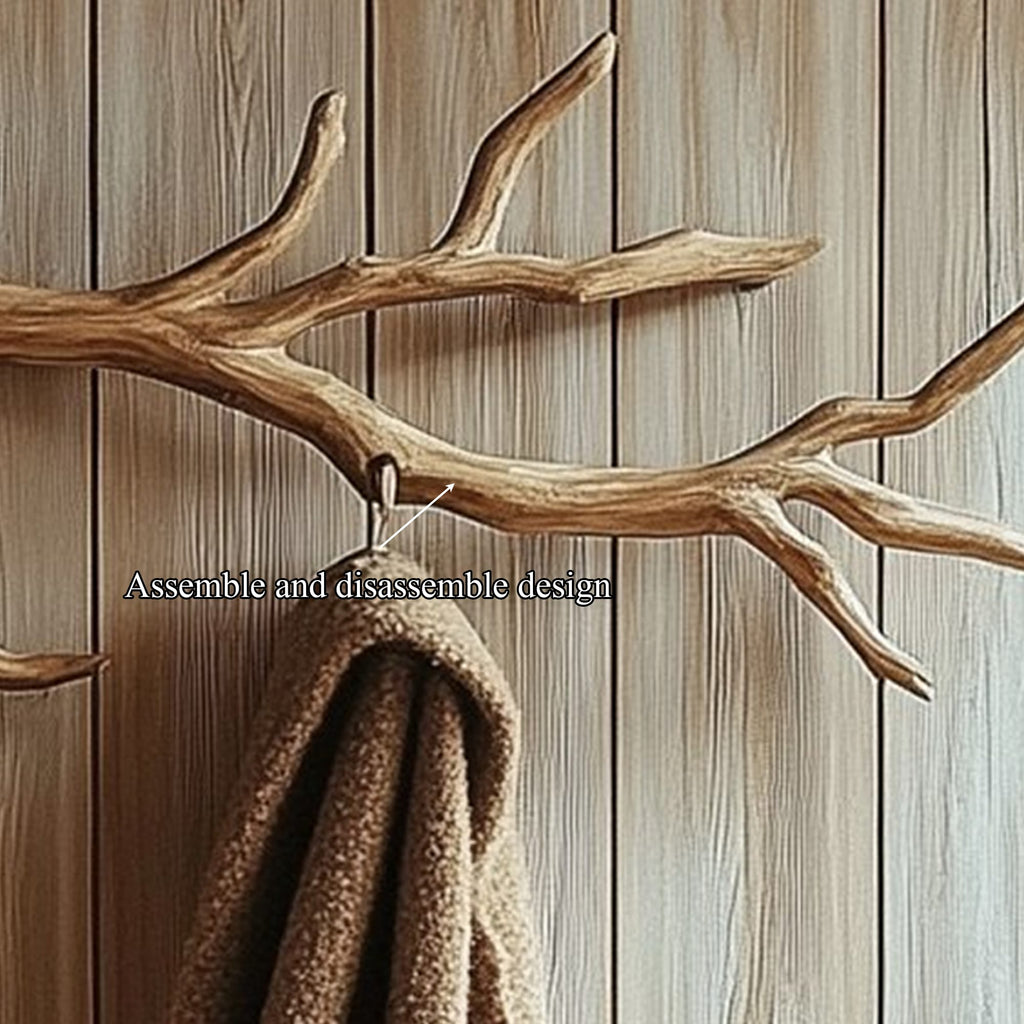 Rustic Branch Wall Hook Entryway Decor, solid wood, built to order
