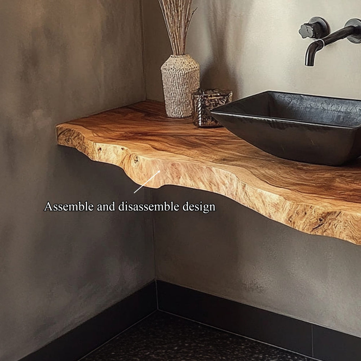 Rustic Bathroom Vanity Shelf Bathroom Accent, solid wood, built to order