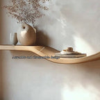 Organic Modern Sculpted Wall Shelf Living Room Or Entryway, solid wood, built to order