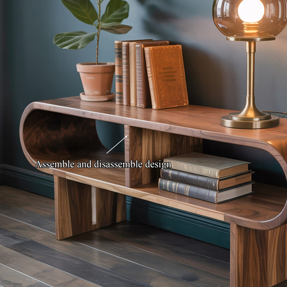 Mid Century Entryway Console Table Entryway and Hallway, solid wood, built to order