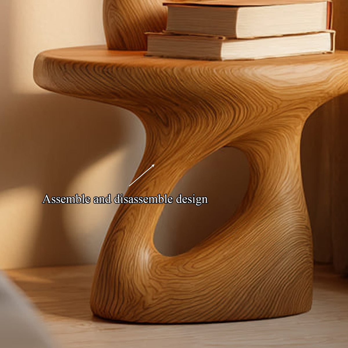 Mid Century Sculptural Accent Nightstand