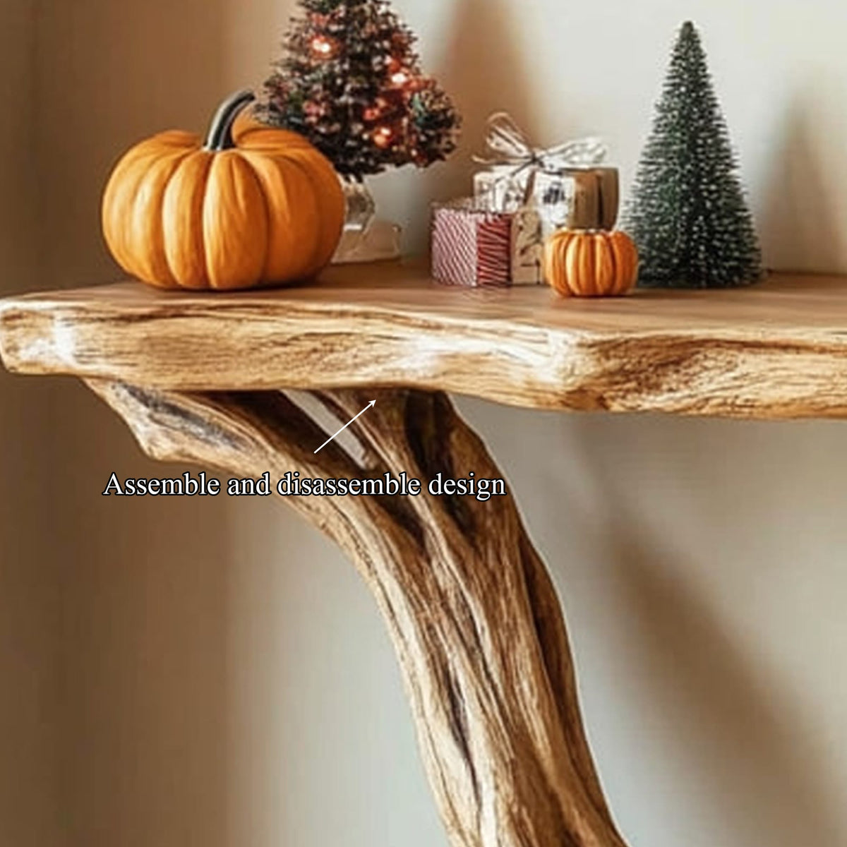 Mid Century Organic Compact Console Table