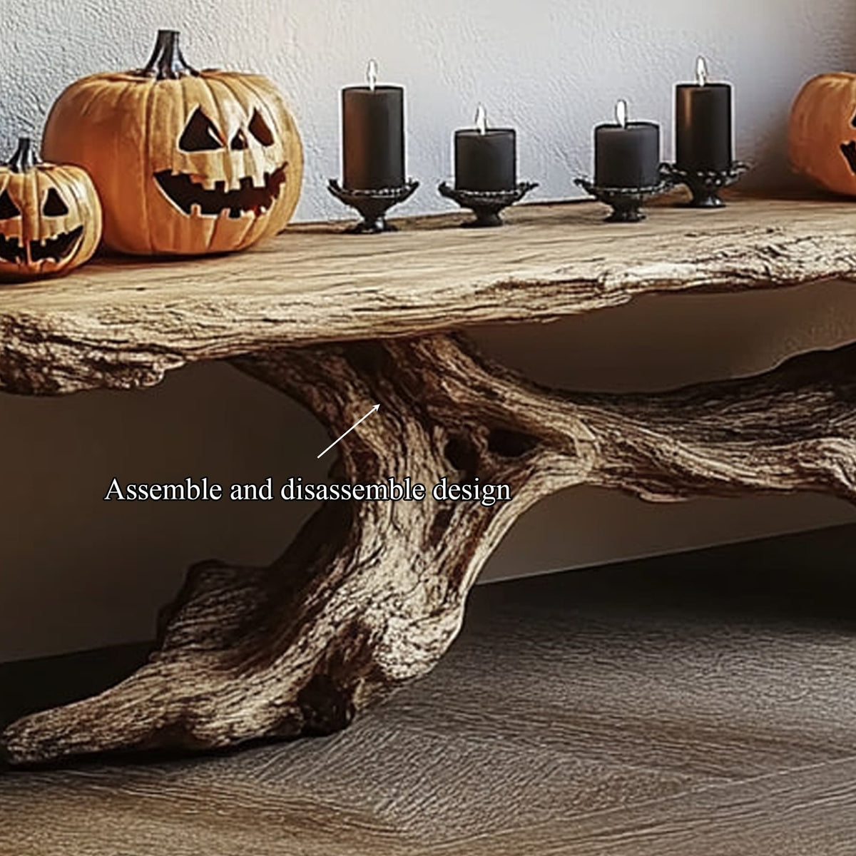Sculptural Live Edge Foyer Console Table