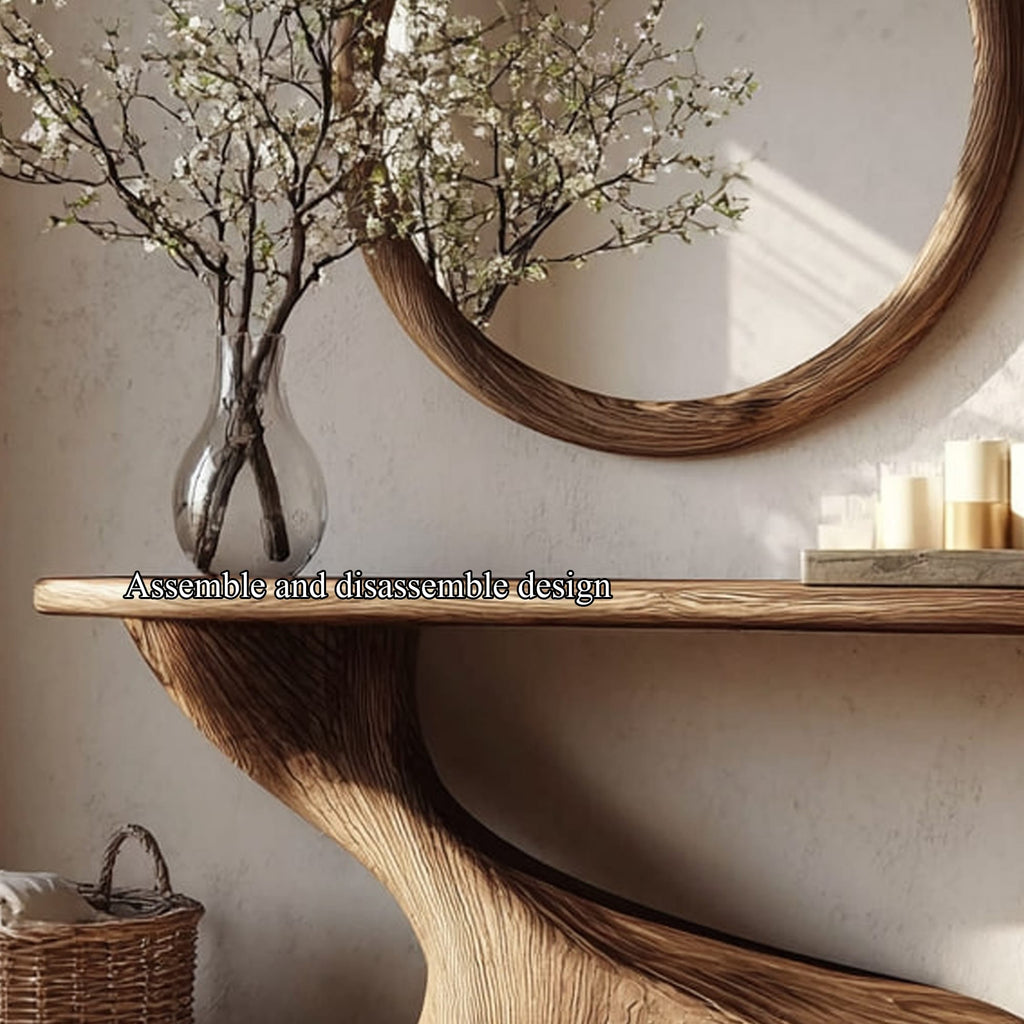 Mid Century Solid Entryway Console Table