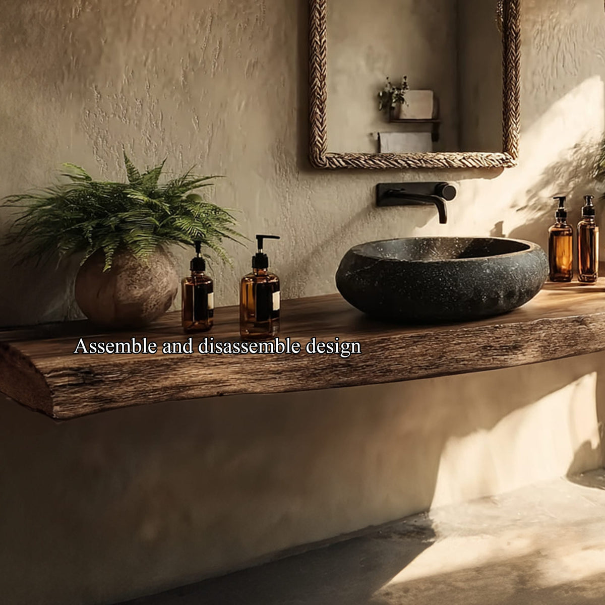 Floating Live Edge Washroom Vanity