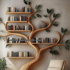 Rustic Branch Bookshelf Bedroom Reading Nook Or Home Library, solid wood, built to order