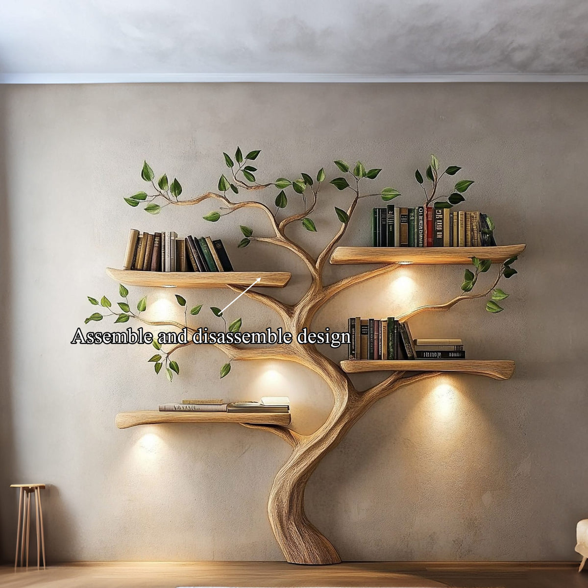 Floating Modern Tree Bookshelf