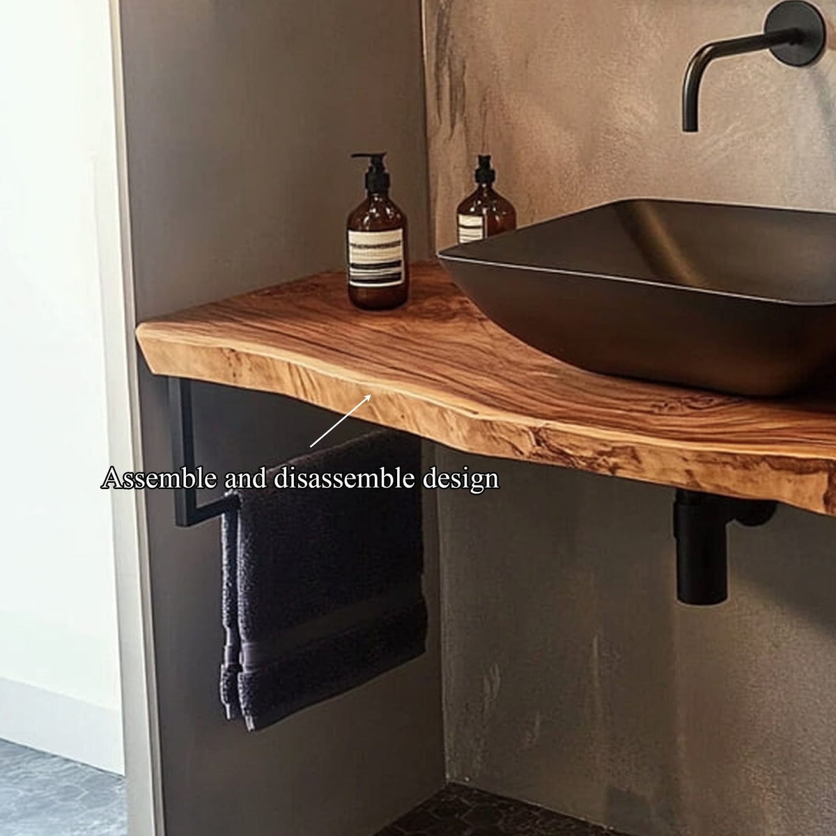 Rustic Bathroom Vanity Shelf Bathroom Design, solid wood, built to order