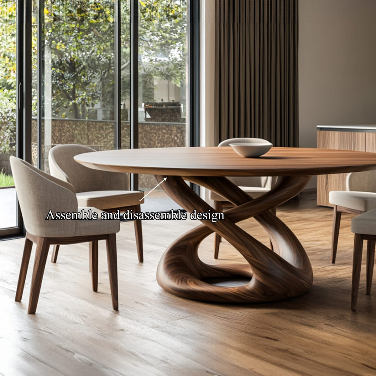 Round Sculptural Dining Table