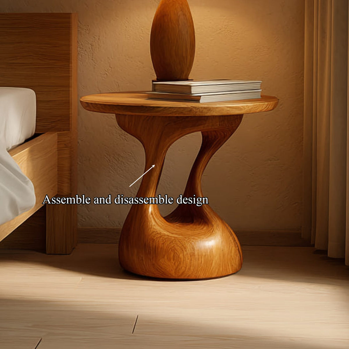 Mid Century Sculptural Nightstand