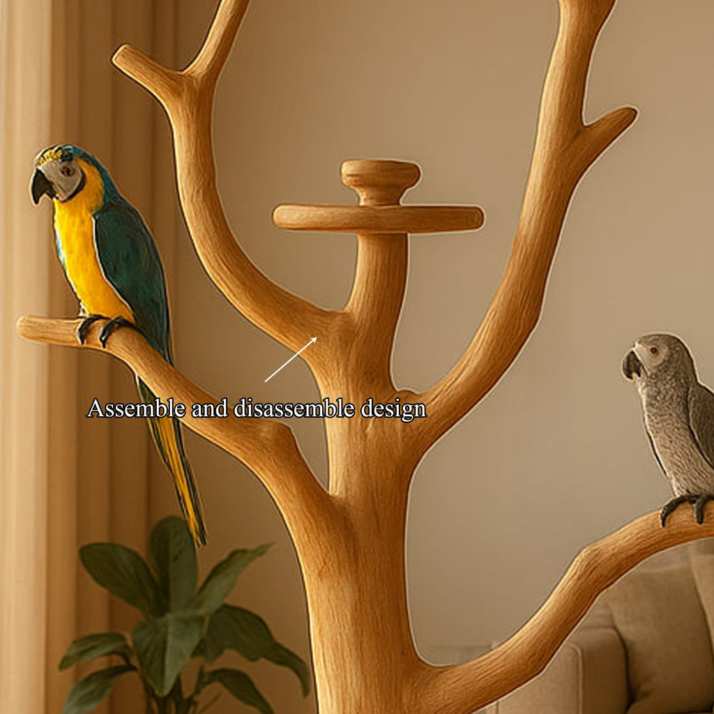 Rustic Parrot Tree Stand Perch Furniture, solid wood, image 3 of 5