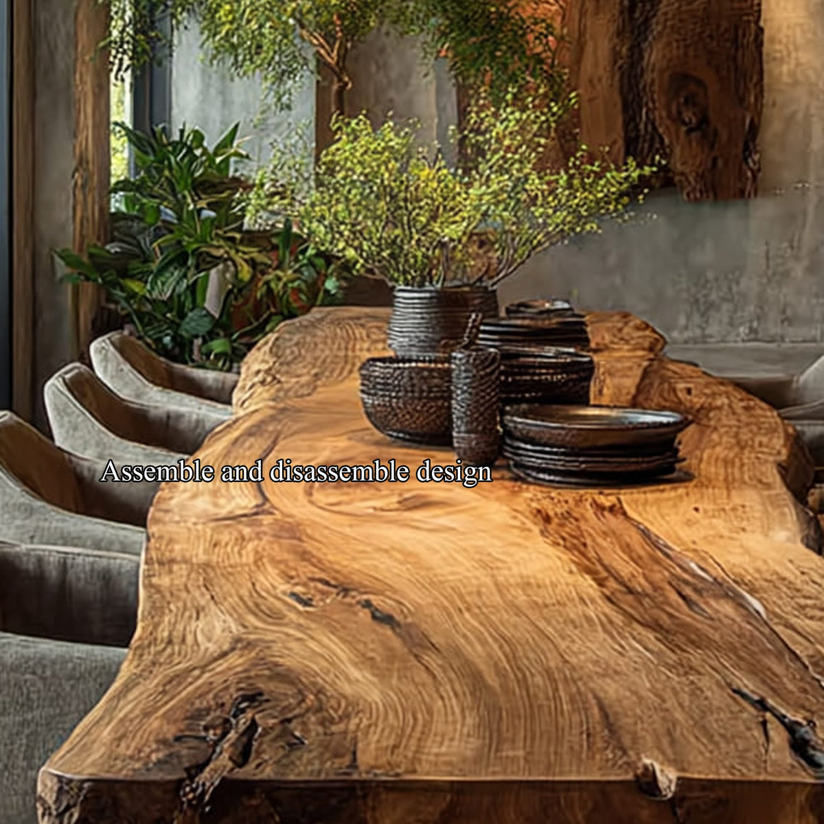 Live Edge Modern Kitchen Dining Table