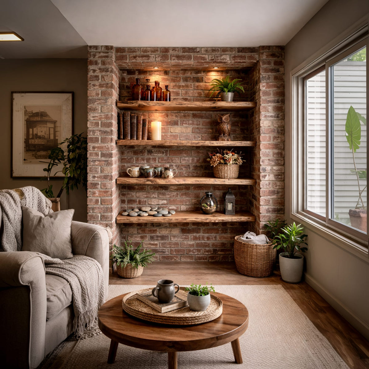 Industrial Floating Wall Shelves, solid wood, built to order
