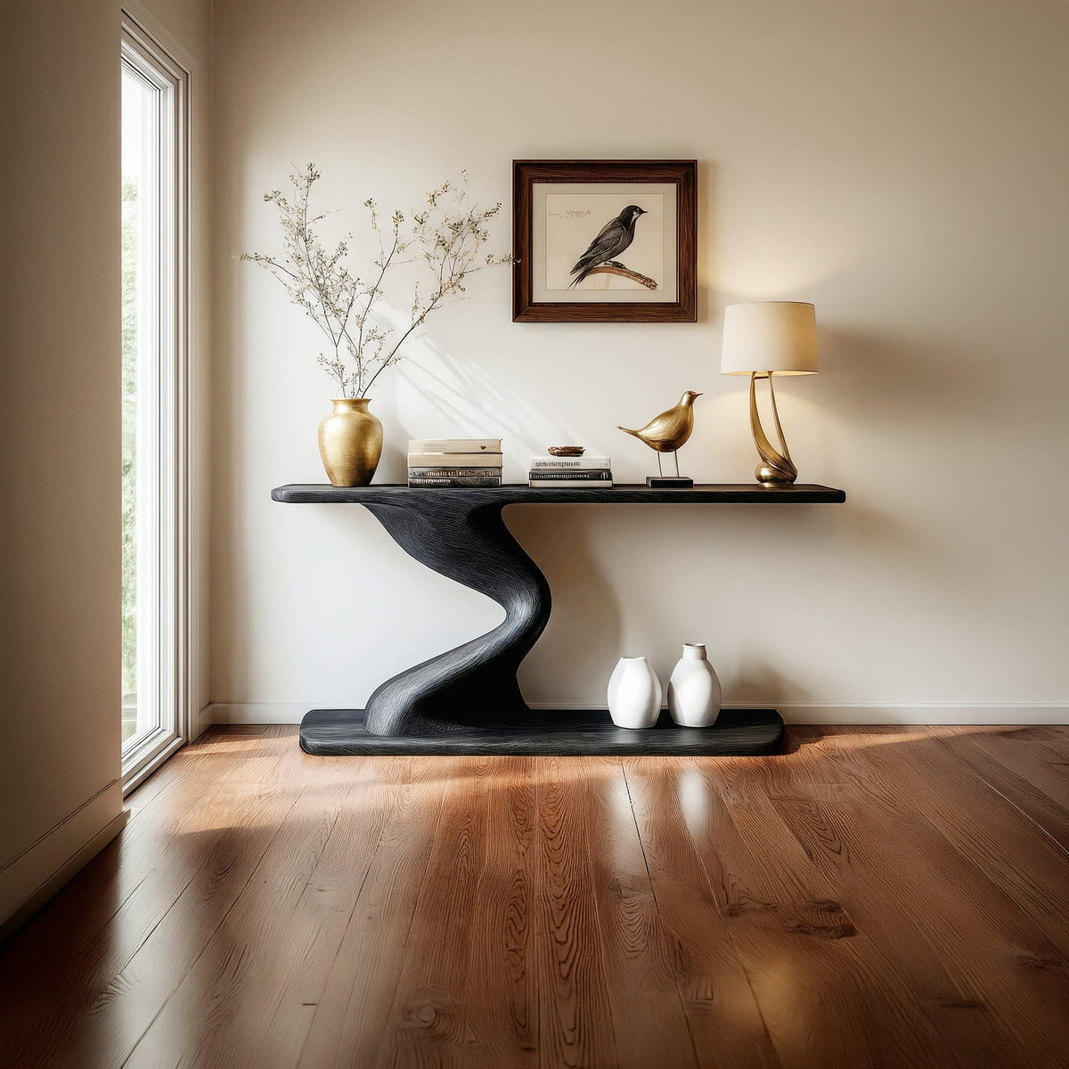 Curved Back Console Table