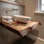 Live Edge Washroom Floating Shelf