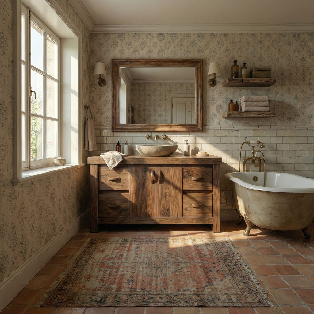 Modern Bathroom Vanity Cabinet Grain Storage, solid wood, built to order