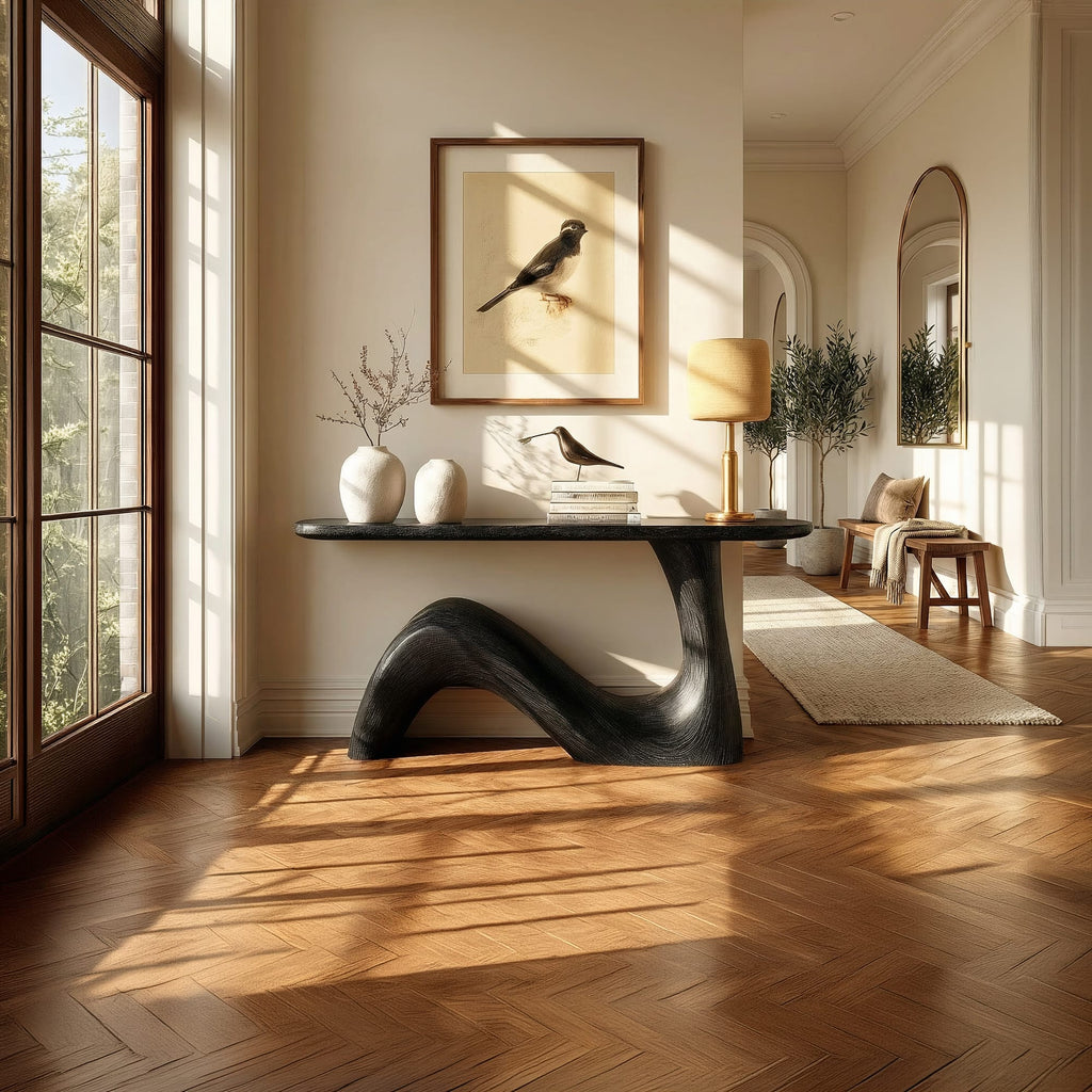 Organic Sculptural Back Console Table