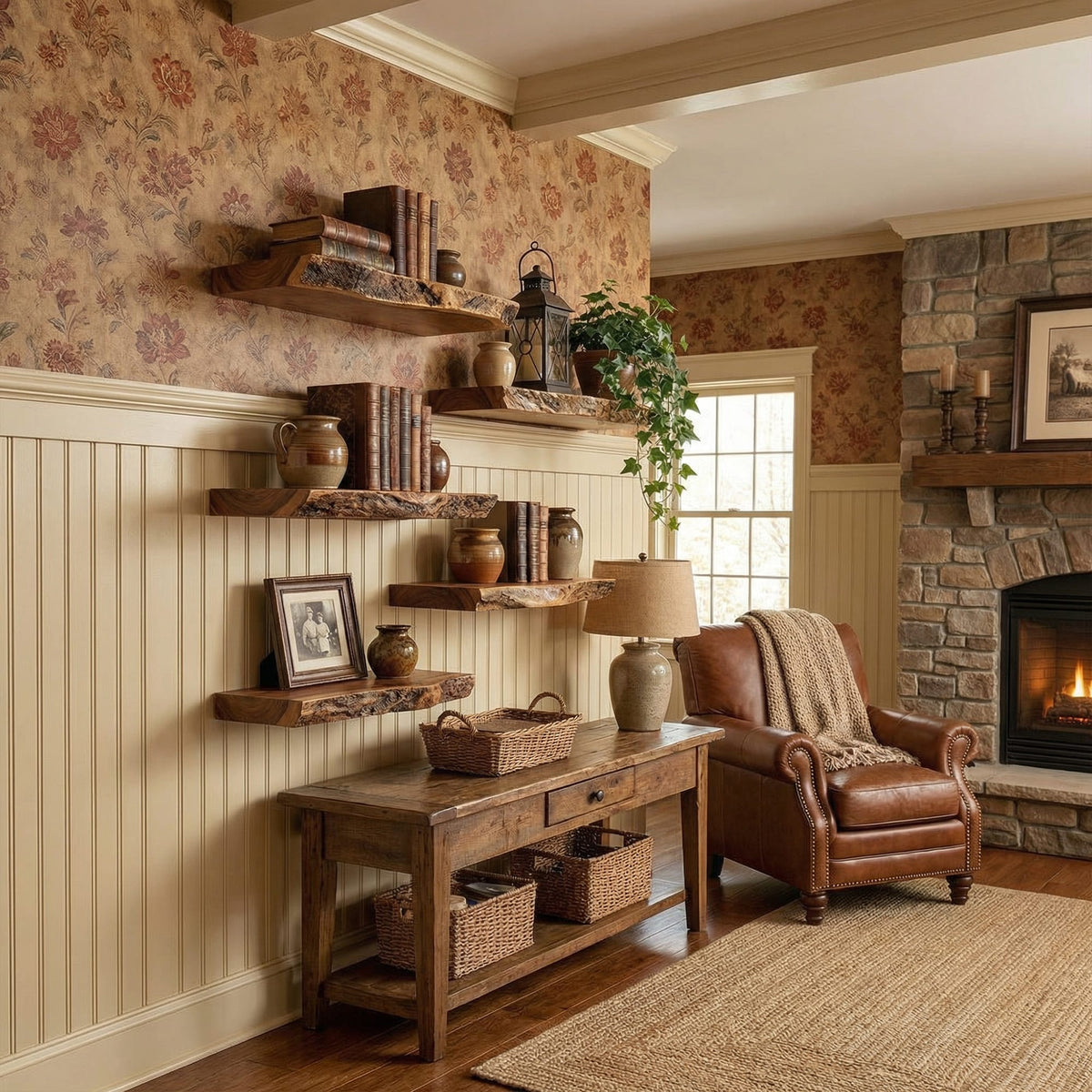 Floating Vintage Wall Shelf