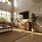 Handcrafted Sculptural Storage Cabinet Living Room, solid wood, built to order