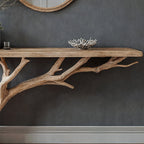 Floating Edge Console Table Handcraft, solid wood, built to order