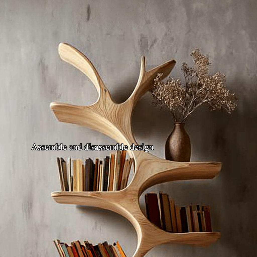 Midcentury Tree Bookcase Home Office, solid wood, built to order